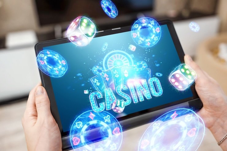 Dashboard aplikasi mobile polonia123 dengan permainan slot dan menu deposit
